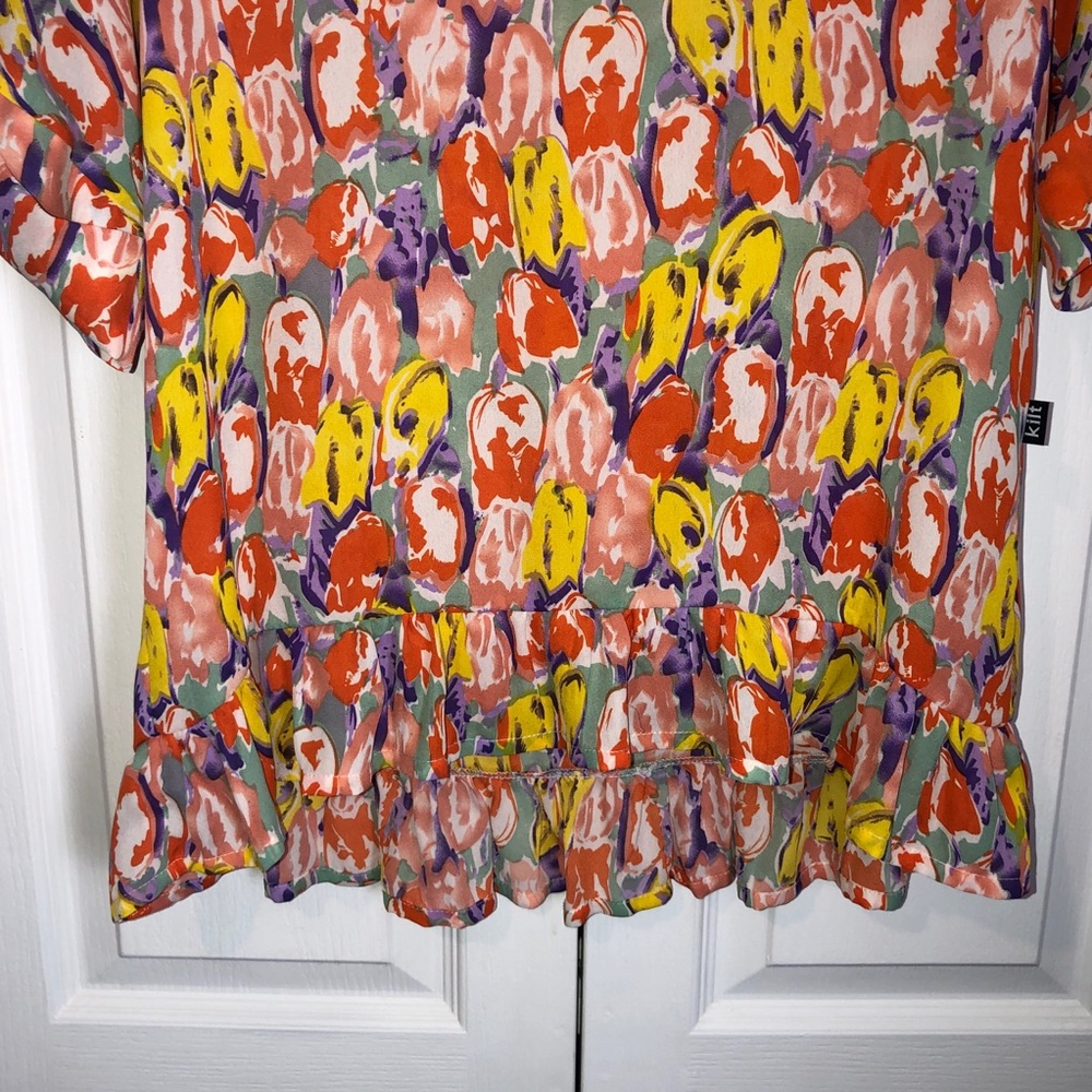 Floral Semi Sheer Blouse